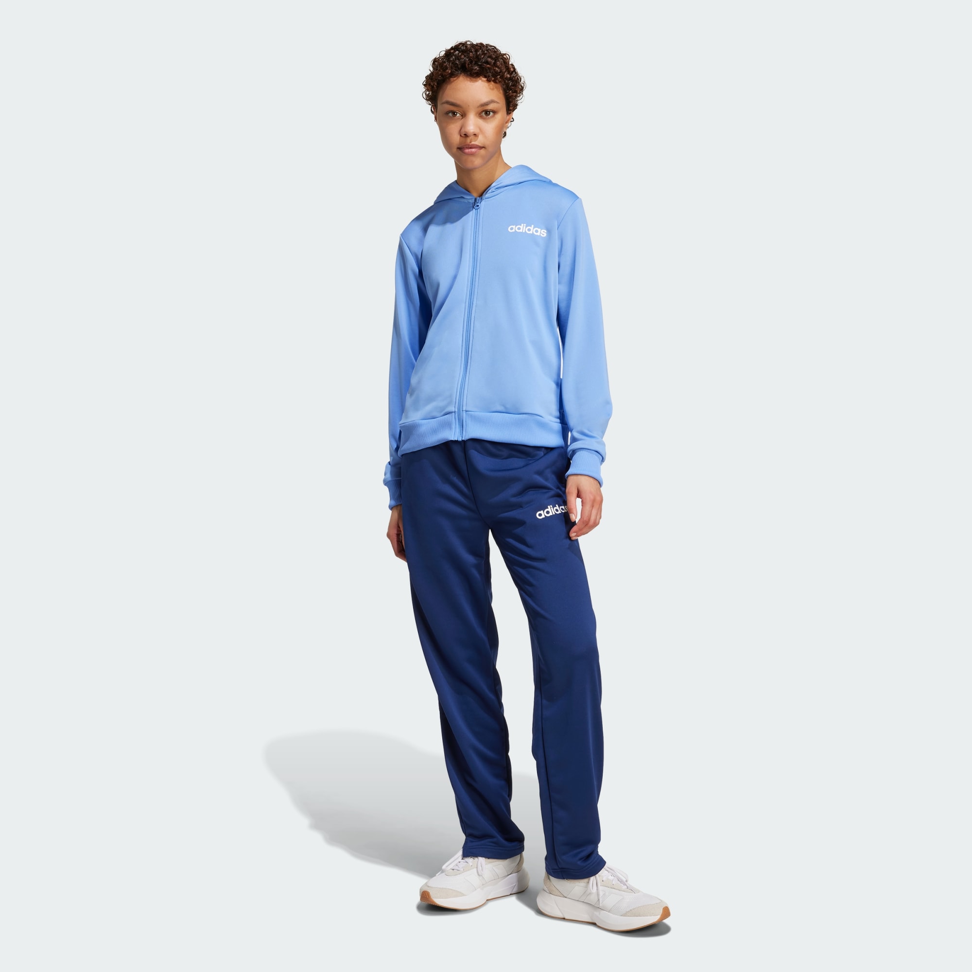 Adidas Women Essentials Linear Track Suit Blue