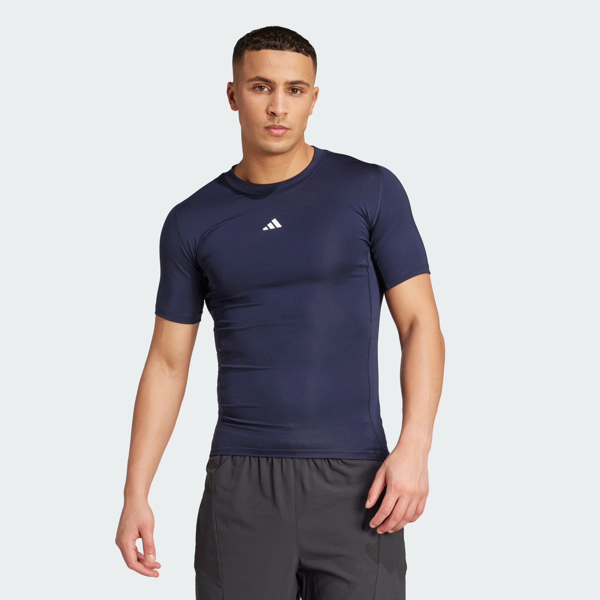 Adidas Men's Black Techfit Compression Training Tee Extra Small