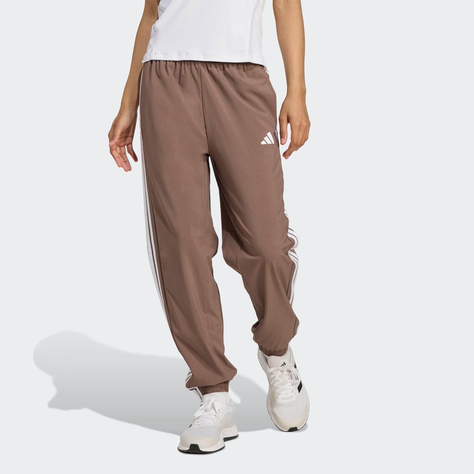 Adidas Women Train Essentials 3 Stripes Woven Pants Black