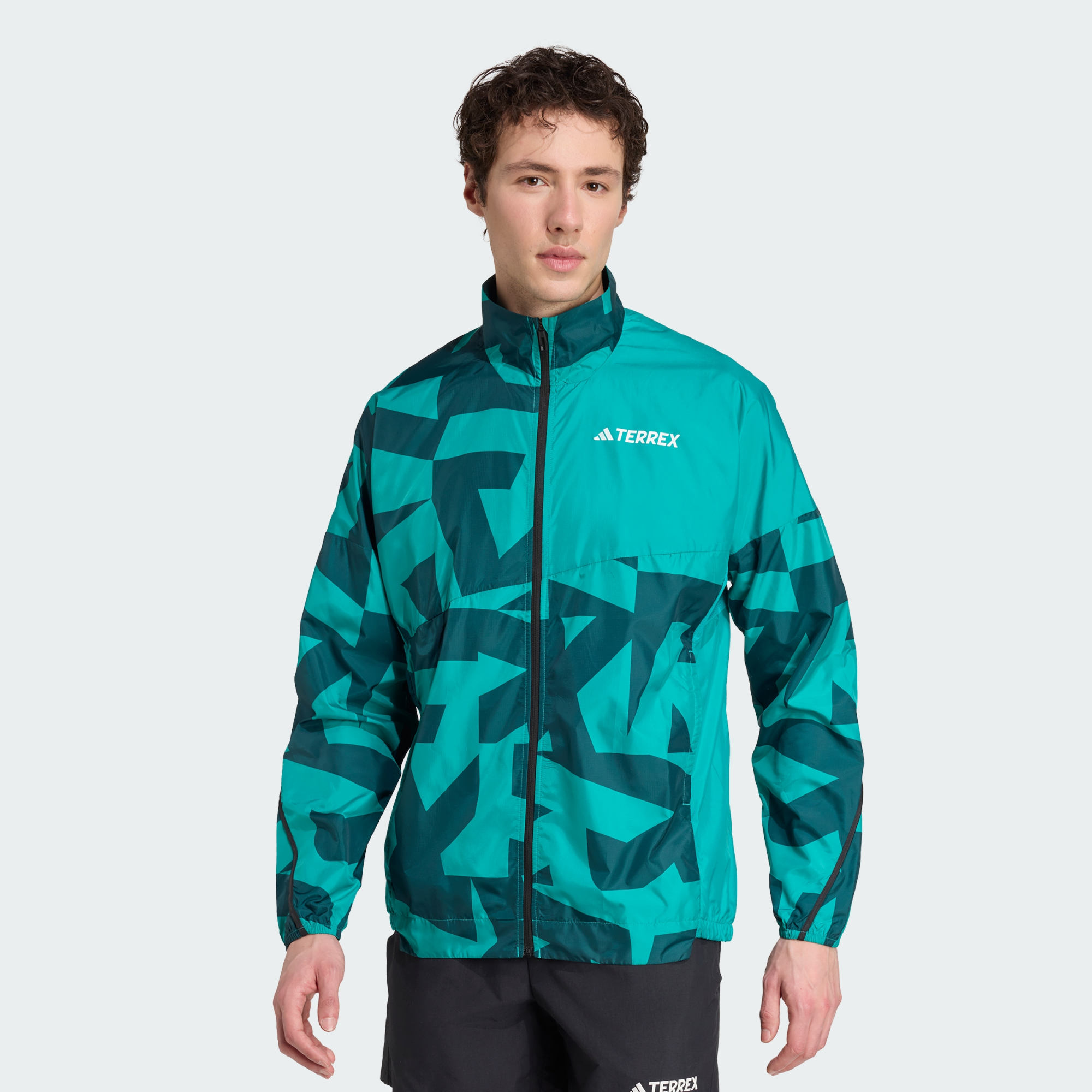 Adidas Men Terrex Multi Printed Wind Jacket Grey