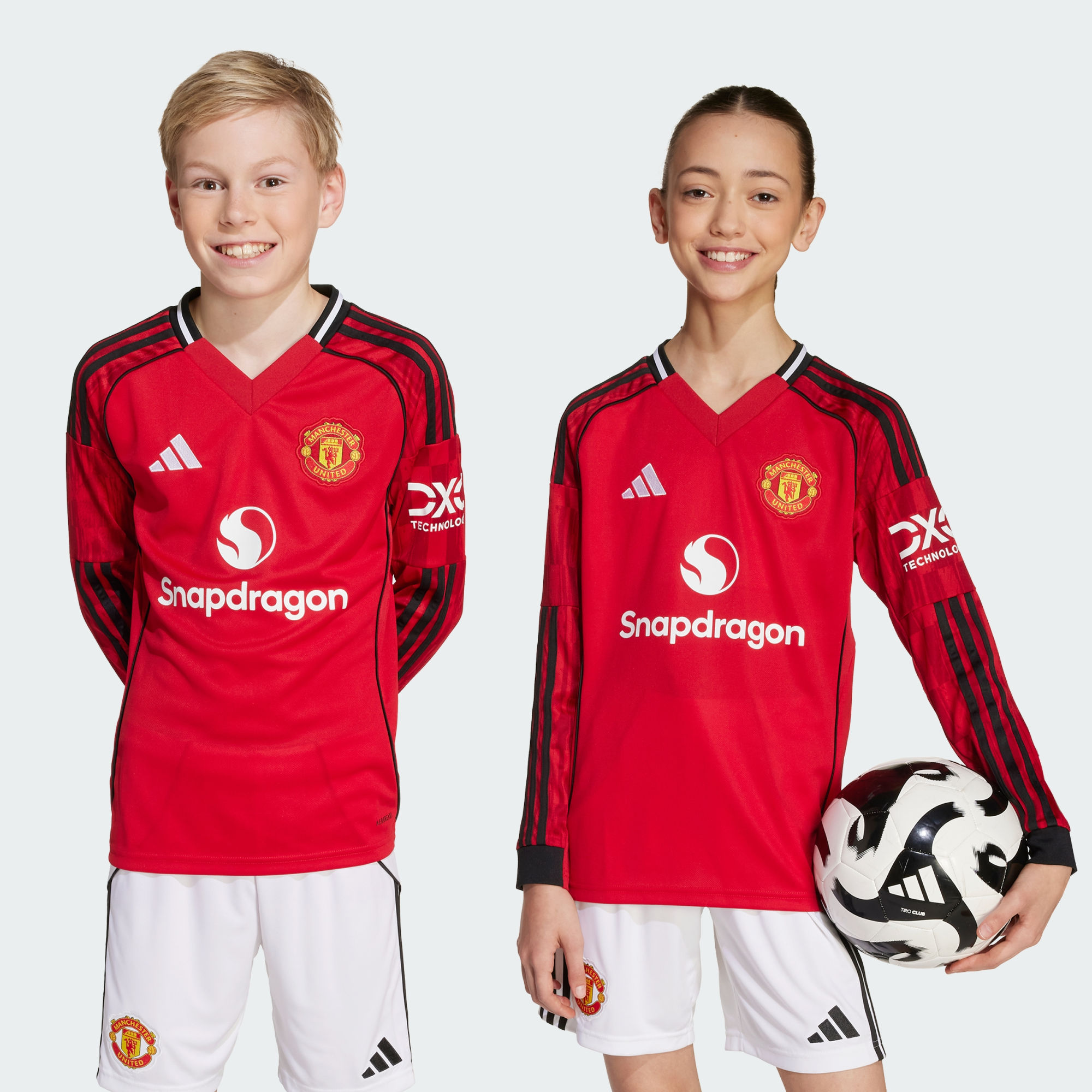 Adidas Unisex Kids Red Kids Manchester United 25 26 Long Sleeve Home Jersey Size 15-16 Year