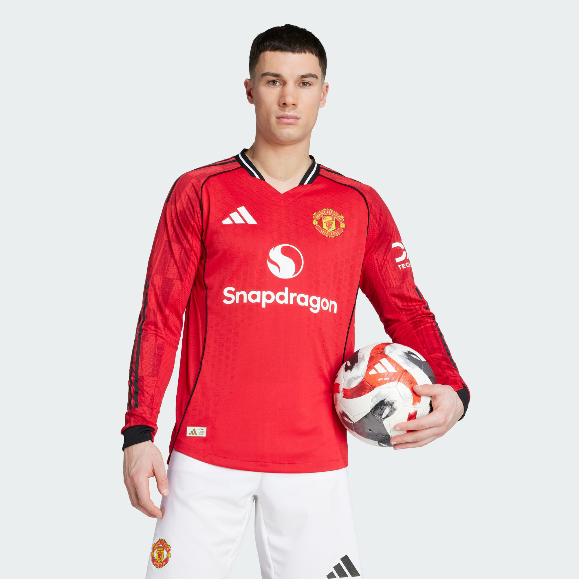 Adidas Men's Red Manchester United 25 26 Long Sleeve Home Authenti Medium