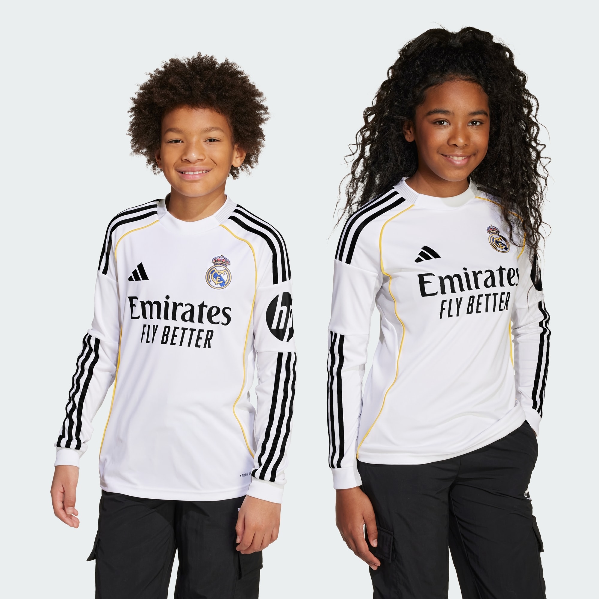 adidas Real Madrid 01/02 home kit 2XL 長袖 adidas Real Madrid 25/26 Long Sleeve Home Jersey Kids