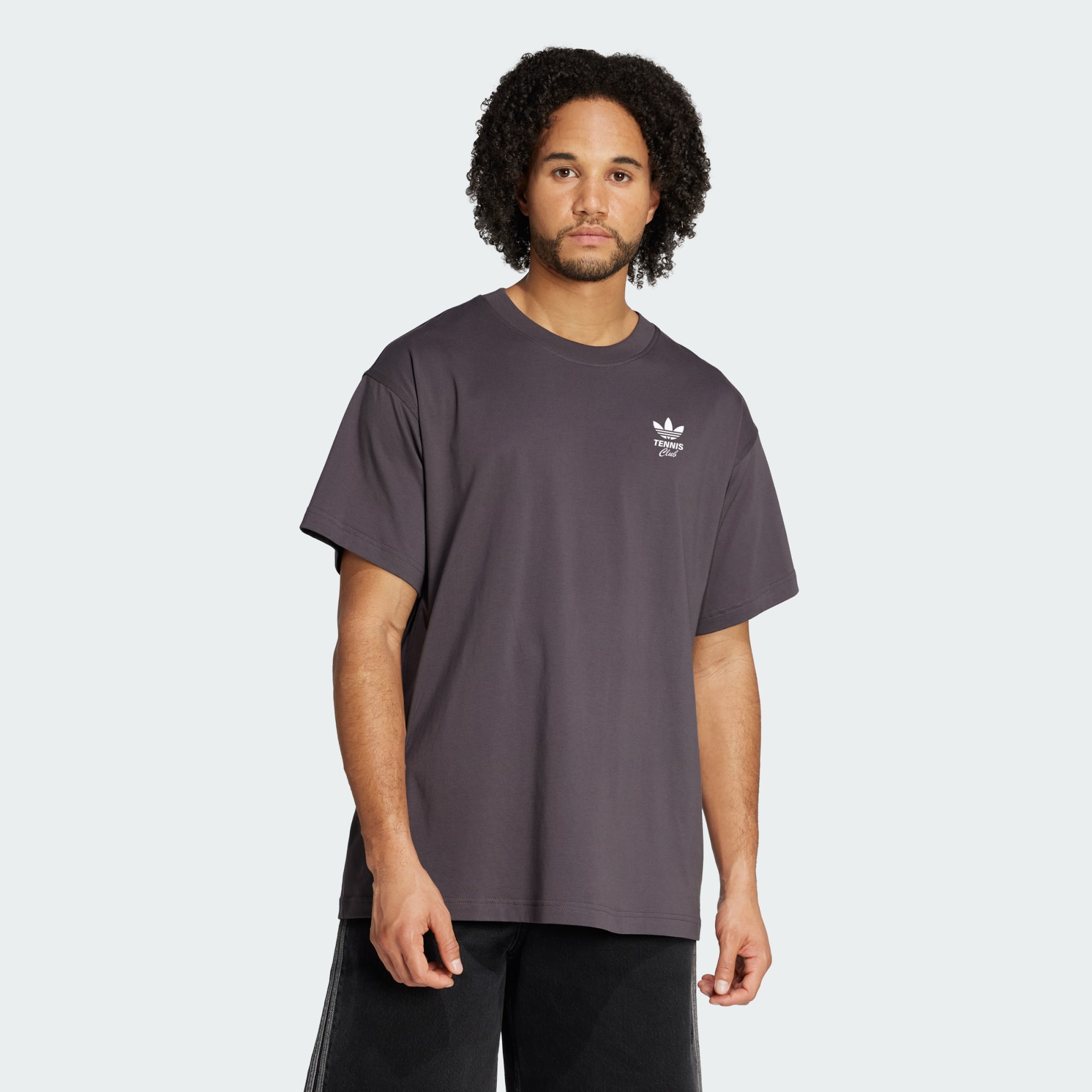 Adidas Originals Men Tennis Club Gfx Oversized Tee Blue