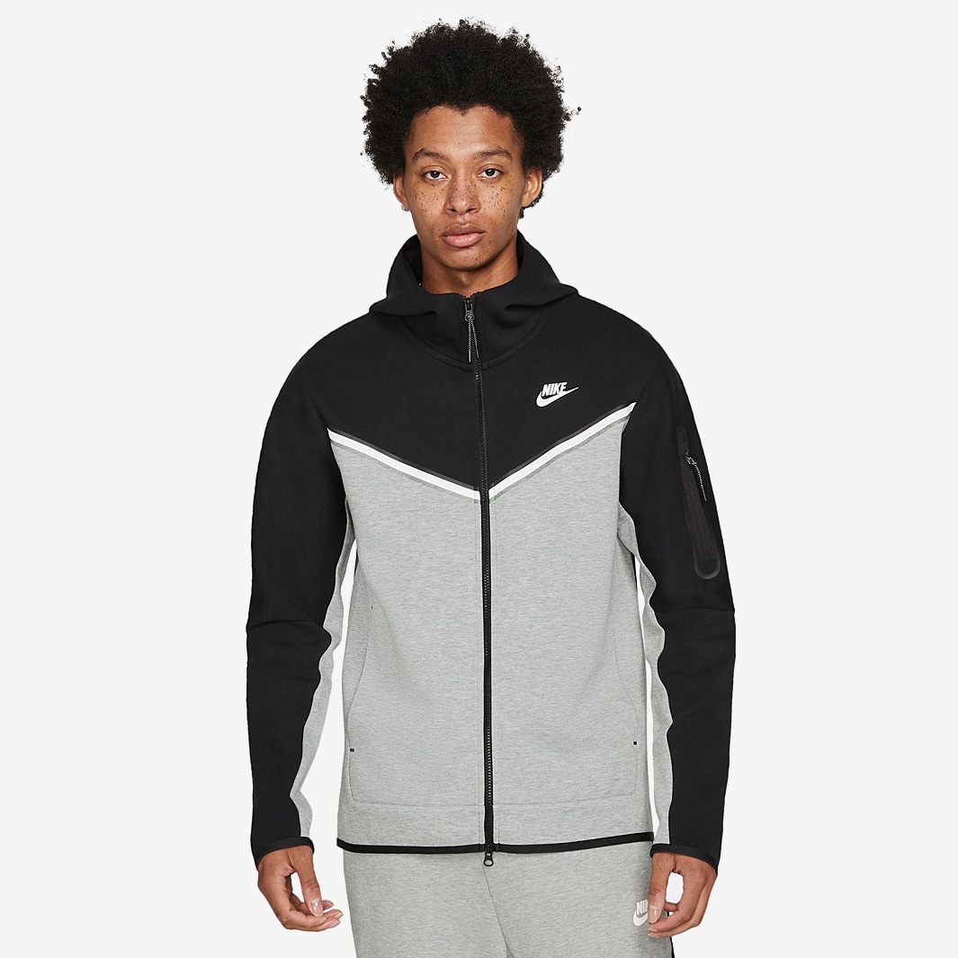 Nike Sportswear Tech Fleece Hoodie - Black/Dark Grey Heather/White ...