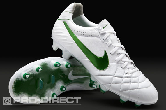 frotis Disfraz Mojado Botas de Fútbol Nike - Botas Nike - Nike Tiempo Legend IV FG - Terreno Duro  - Blanco/Verde/Gris | Pro:Direct Soccer