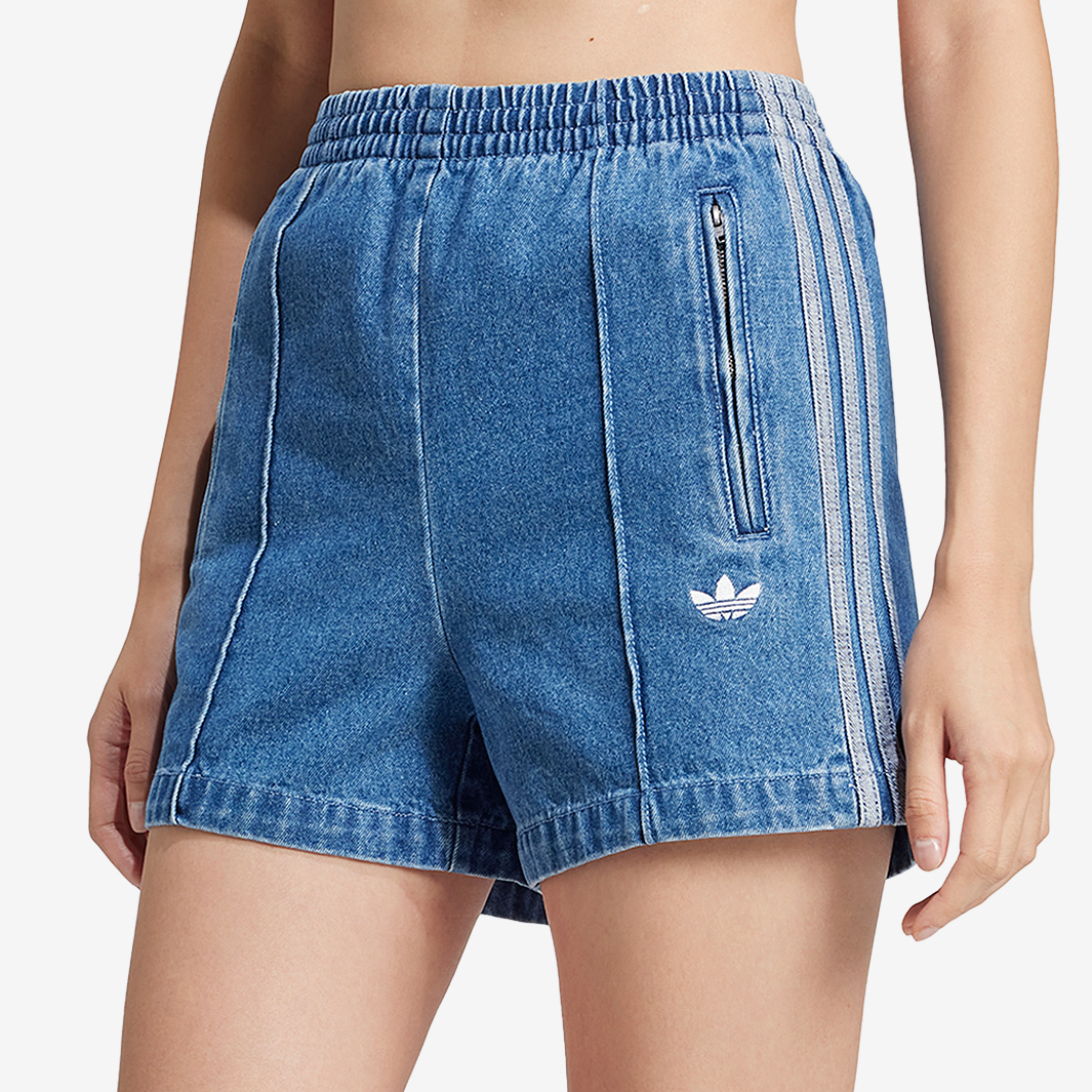 Adidas Originals Women Adicolor Denim Firebird Shorts Blue