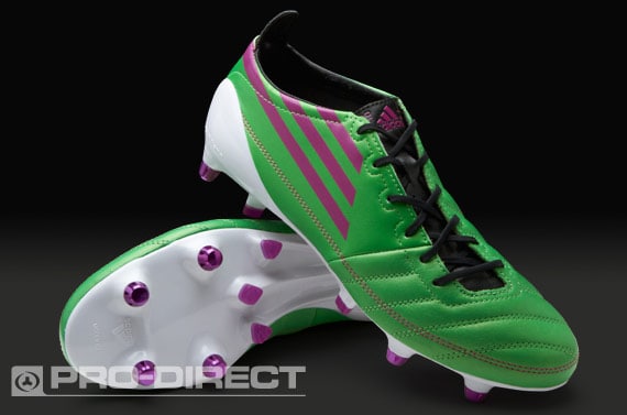 Botas de fútbol - adidas - adizero XTRX SG - Terreno blando - Piel - leather - Verde Intenso/Rosado | Pro:Direct Soccer