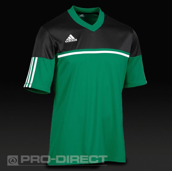 Perla Ganar Ruina Camiseta para equipaciones- Camiseta de fútbol adidas Autheno 12 MC- Ropa  para equipos-X10125-Verde-Negro-Blanco | Pro:Direct Soccer