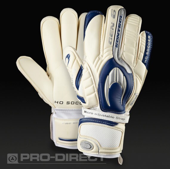 HO Goalkeeper Gloves HO KONTROL GEN 6 ROLL Goalie Gloves Goalkeeping White/Navy/Silver