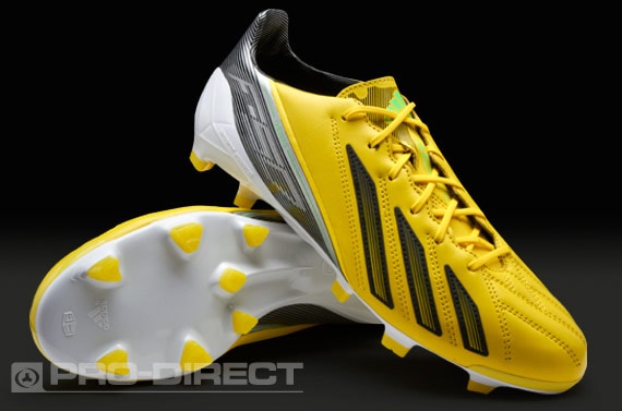Botas de Fútbol Adidas - adidas adizero F50 TRX FG LEA - Terreno Firme - Tacos de Fútbol - Amarillo/Negro/Verde | Pro:Direct