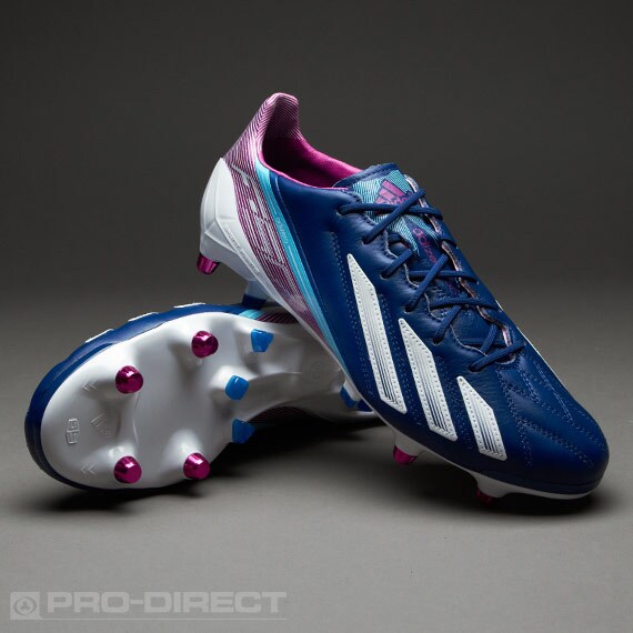 Botas Fútbol Adidas - adidas adizero F50 XTRX SG LEA - Terreno Blando - Tacos de Fútbol - Azul/Blanco/Rosa | Pro:Direct Soccer
