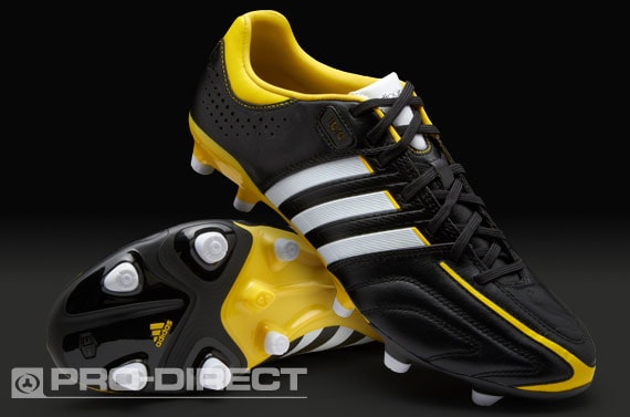 de Fútbol Adidas - adidas adipure 11Pro FG - Terrenos Firmes - Tacos de Fútbol - Negro/Blanco/Amarillo | Pro:Direct Soccer