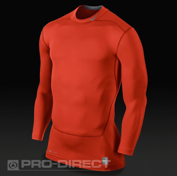 nike orange long sleeve compression shirt