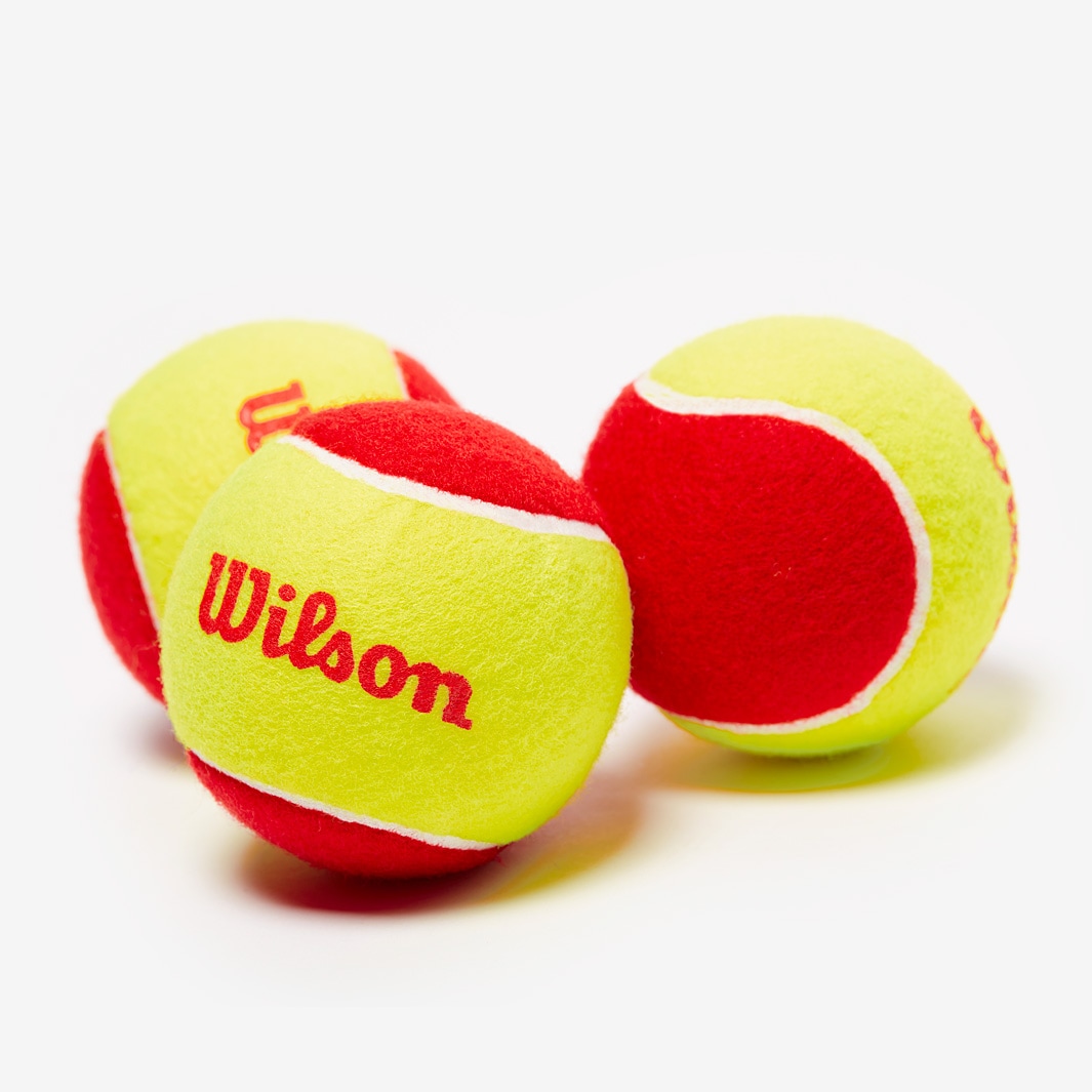 Wilson Tennis Balls, Starter Red, Pack of 3, Yellow/Red, for Children