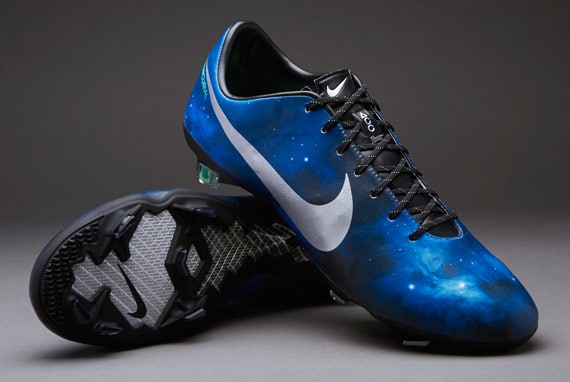 Nike Football Boots Mercurial Vapor IX CR7 FG - Ground - Soccer Cleats - Galaxy - Obsidian-Metallindoor Silver