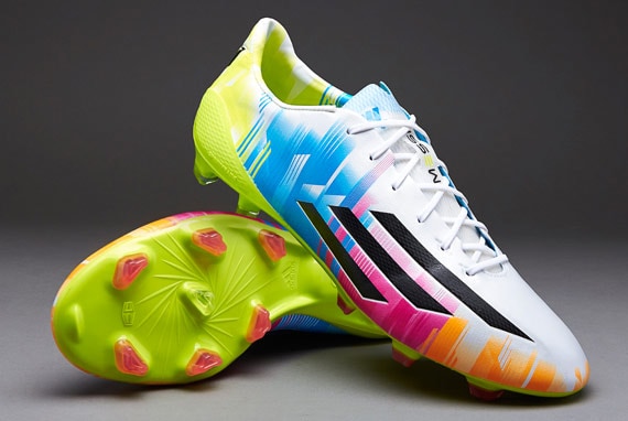 Botas de fútbol - - Terreno Firme - adidas F50 adiZero Messi TRX FG - Blanco-Negro-Slime | Pro:Direct Soccer