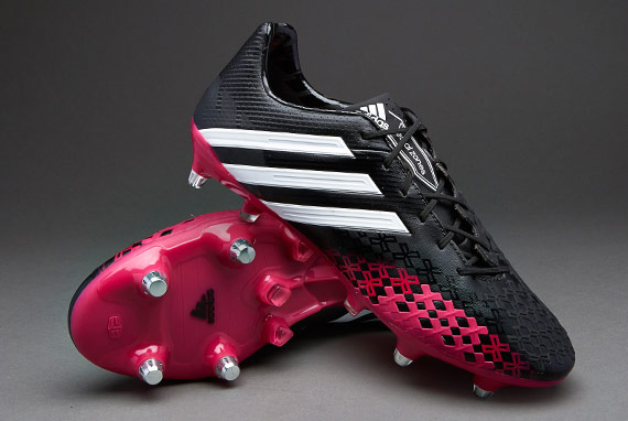 adidas Football Boots - adidas Predator LZ SG - Soft Ground - Soccer Cleats Black-Running White-Vivid Berry