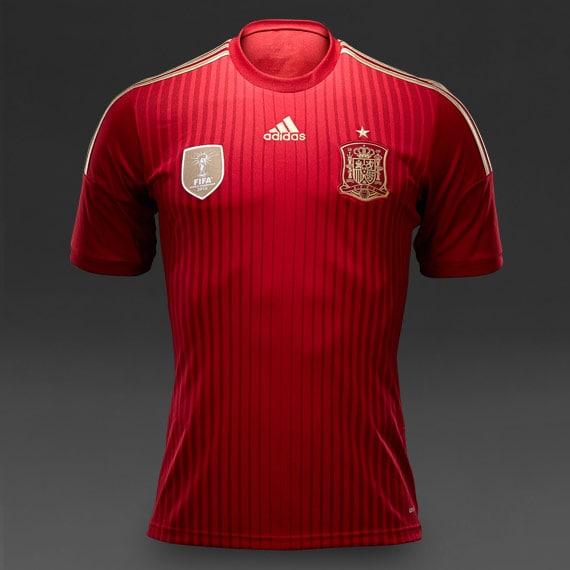 Ropa - Camiseta - Camiseta Spain 2014 1ra Equipación - Espana - Rojo-Dorado-Toro Pro:Direct Soccer