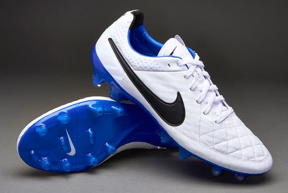 Nike Tiempo Legend V FG - Blanco Negro - Azul - de fútbol - Terreno firme | Pro:Direct Soccer