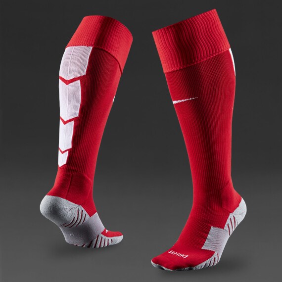 Nike Stadium Football Socks - Mens Football Accessories - University Red-Wolf Grey-White | Pro:Direct Soccer