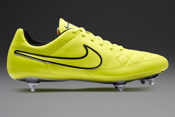 Nike Football Boots - Nike Tiempo Leather SG Soft - Soccer Cleats - Volt-Hyper Punch-Black | Pro:Direct Soccer
