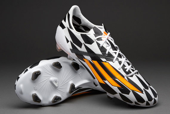 adidas Football Boots adidas F50 adizero FG World Cup 2014 - Firm Ground - Soccer Cleats - Running White-Neon Orange-Black | Pro:Direct Soccer