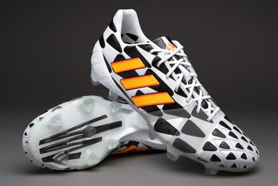 adidas Football Boots - adidas 1.0 FG World Cup 2014 - Firm Ground - Soccer Cleats - Running White-Neon Orange-Black