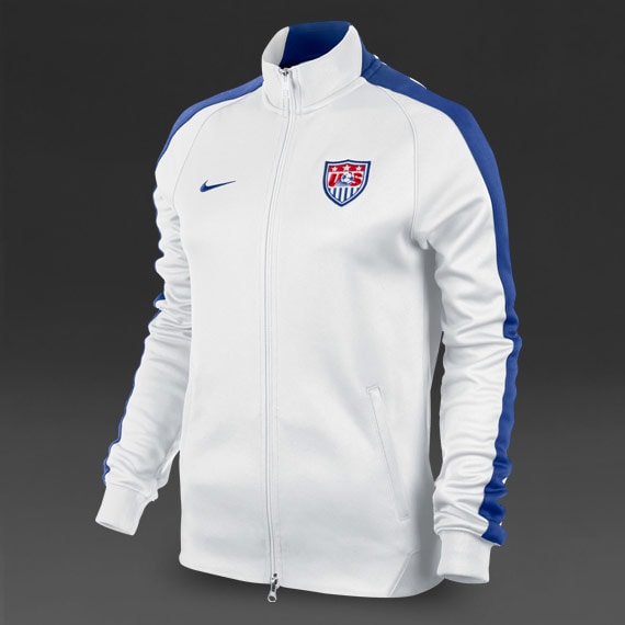 Soccer Jackets Nike Womens N98 USA Authentic Track Jacket Womens Replica Apparel White