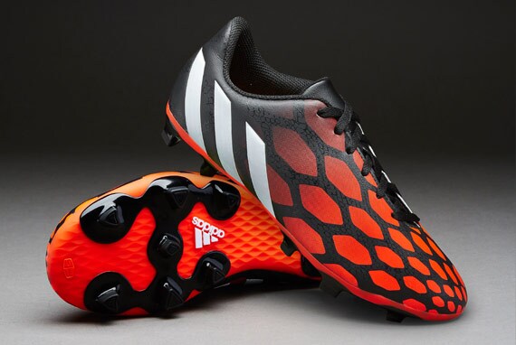 Botas futbol adidas- adidas Predito Instinct FG para niños- Terrenos Negro-Blanco-Rojo | Pro:Direct Soccer