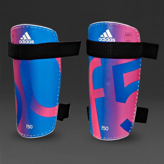 de futbol- Espinilleras adidas F50 Lite - Azul/Rosa/Blanco | Pro:Direct Soccer
