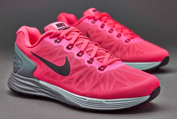 Nike Lunarglide Damenlaufschuhe - Damen Laufschuhe - Pink-Schwarz-Platin-Grau Soccer
