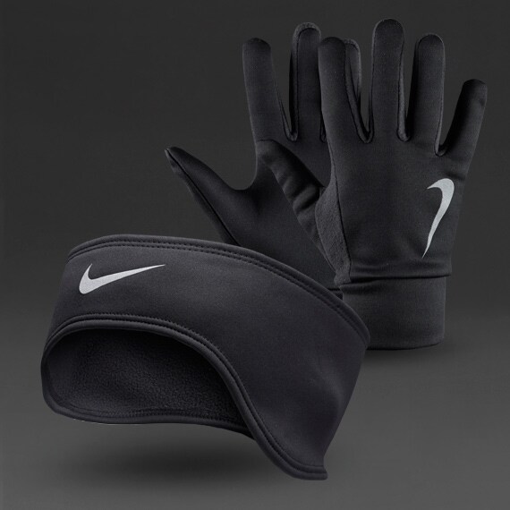 Nike Mens Running Thermal Headband Glove Set Mens Running Clothing Mens Running Clothing Black Pro Direct Running