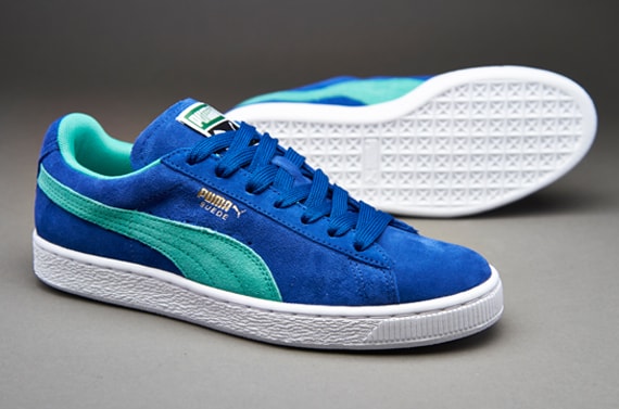 Puma suede classic blue on sale green