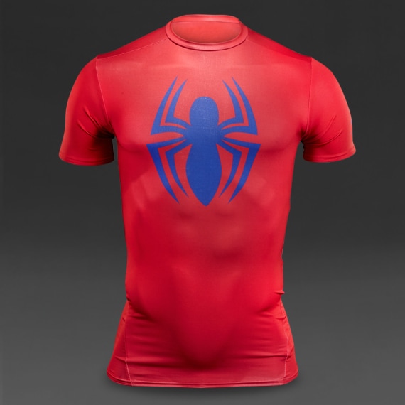 Spiderman- Camiseta de compresión Under Armour Alter HG Spiderman- Rojo-Azul | Pro:Direct Soccer