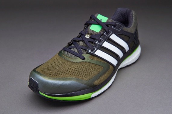 Mens Shoes adidas Supernova Glide 6 Earth Green White Neon Green Pro Direct Running