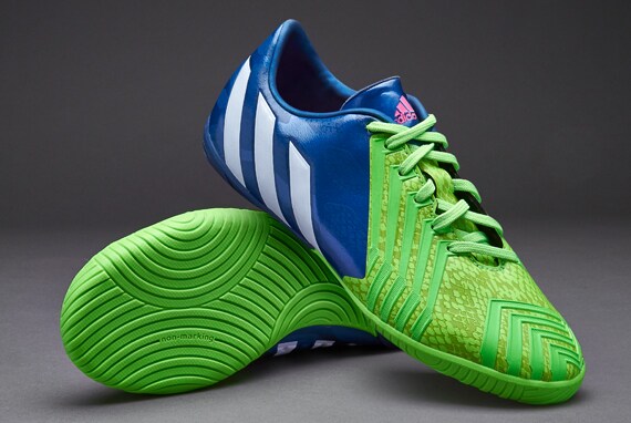 Botasde sala- Zapatillas de futsal adidas Predator Absolado para niños- M20138-Azul-Blanco-Verde | Pro:Direct Soccer