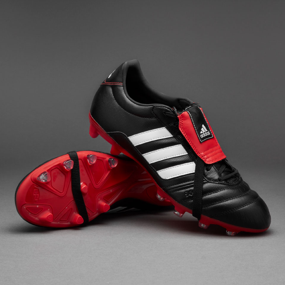 adidas - Mens Soccer Cleats Firm Ground - Black/ White/Vivid Red