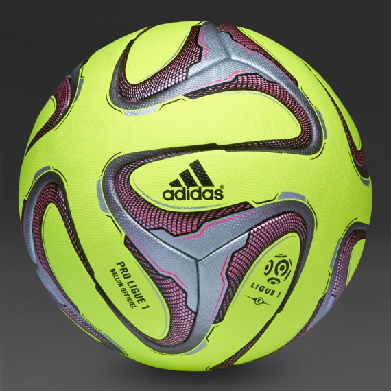 Ballon adidas Pro Ligue1 OMB Jaune Iron Met Argent Noir