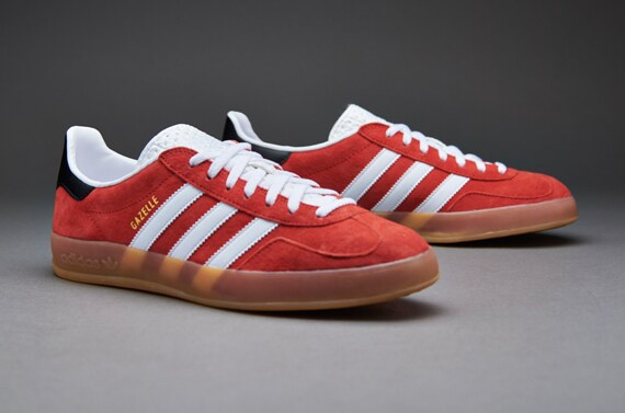 Mens Shoes - adidas Originals Gazelle Indoor - Red / White / Gum ...