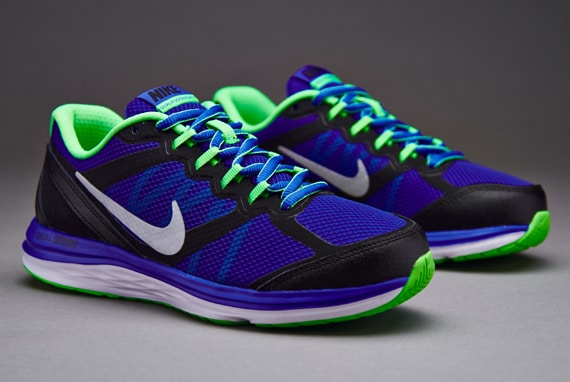 Zapatillas Nike Dual Fusion Run 3 (Gs) para niños-Deportivas para niños-Azul-Plateado-Verde-Blanco | Pro:Direct