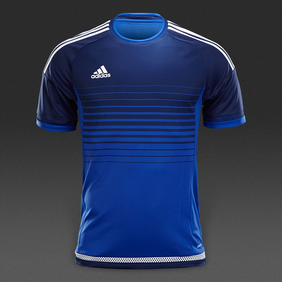 Mens Football Teamwear - adidas Campeon 15 Sleeve Jersey - Bold Blue/Dark Blue/White Pro:Direct Soccer
