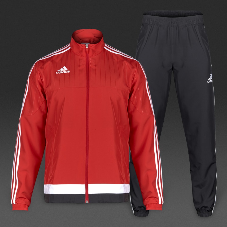 Negrita Shetland textura adidas Trainingsbekleidung - adidas Tiro 15 Präsentationsanzug -  Rot/Weiß/Schwarz | Pro:Direct Soccer