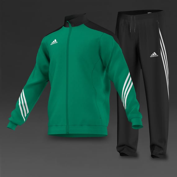 Chándal adidas Sereno Poliéster-Ropa para clubs fútbol-Verde-Blanco-Negro | Pro:Direct Soccer