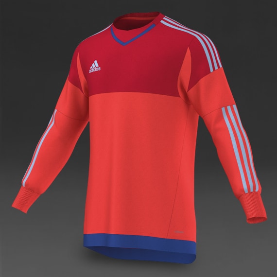 adidas Junior Top 15 GK - Youths Goalkeeping Apparel - Red/Scarlet/Clear Sky/Bold Blue