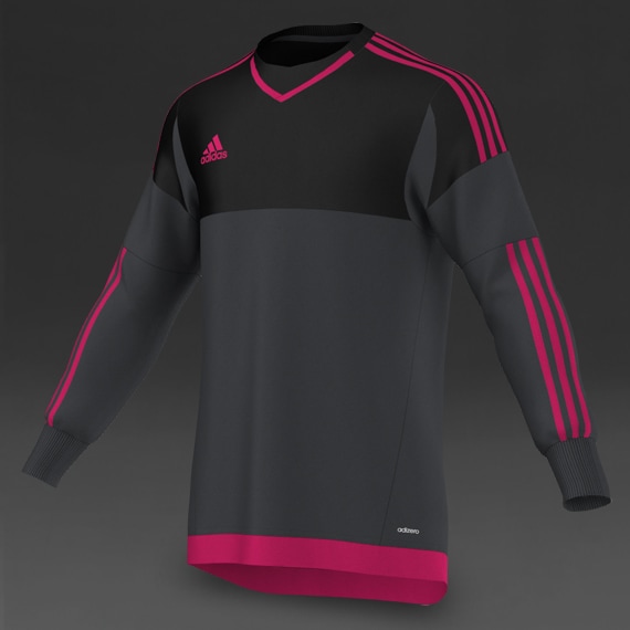 adidas Junior Top 15 GK Jersey - Youths Apparel - Dark Grey/Black/Bold Pink