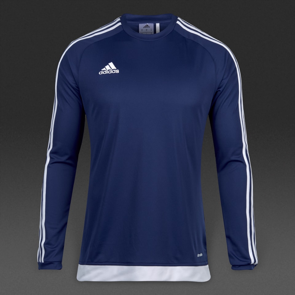 Camiseta adidas Estro 15 para niños ML-Camisetas para equipos de fútbol-Azul marino-Blanco Pro:Direct