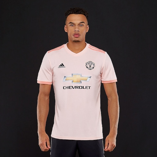 Rechtsaf sla geïrriteerd raken adidas Manchester United 2018/19 Away Jersey - Mens Replica - Shirts - Pink  