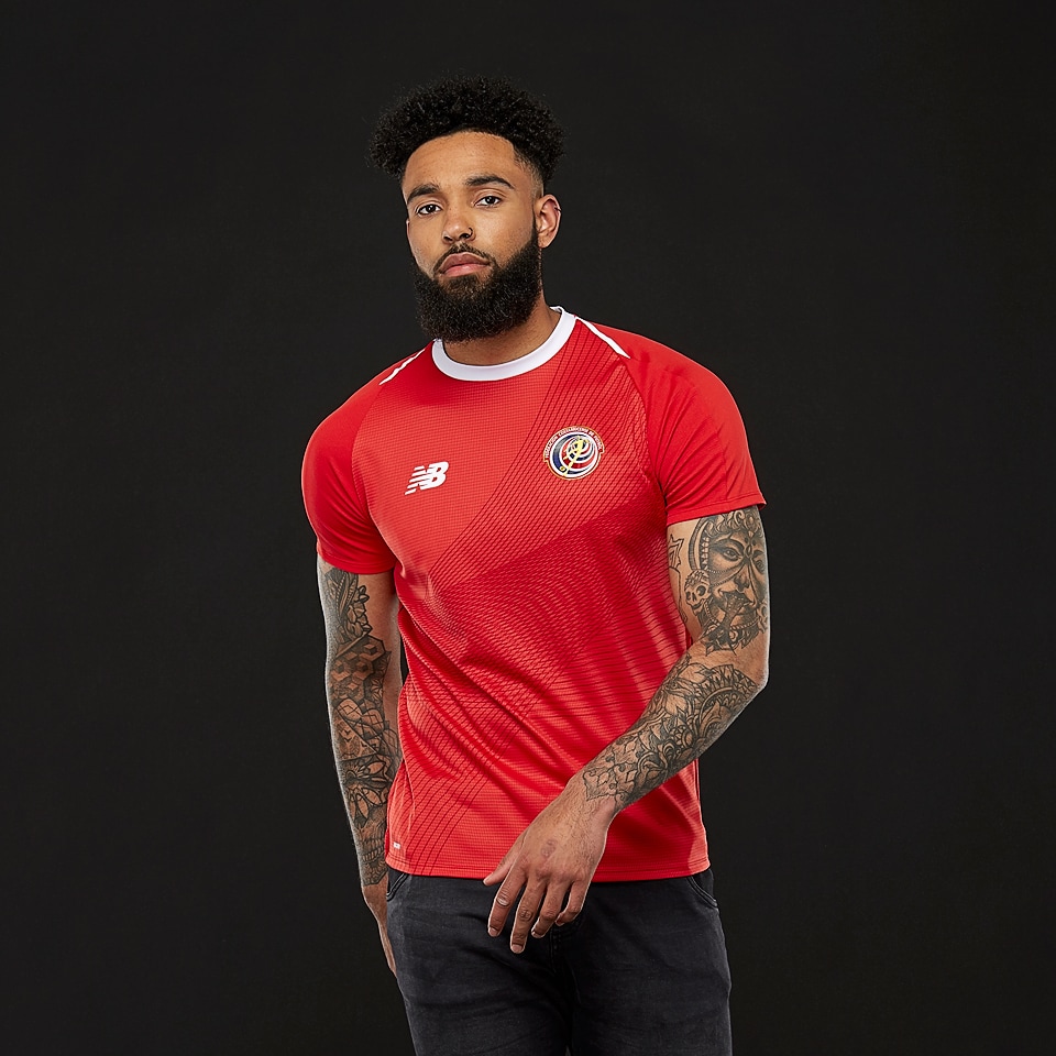 New Balance Costa Rica 2018 Home SS Shirt - Red - Mens Replica - Jerseys