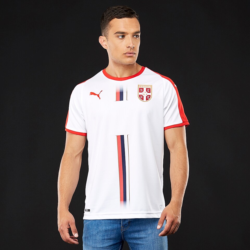 Ropa oficial de selecciones de fútbol - Mundial Rusia 2018 - Camiseta Puma Serbia segunda equipación - Blanco/Rojo - 75492411 | Pro:Direct Soccer